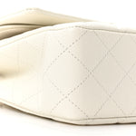 Caviar Quilted Medium Double Flap White