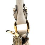 Monogram Medium D Gold Ring Hobo White