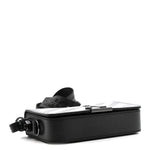 Saffiano Striped Mini Diag Binder Clip Bag Black White