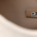 Caviar Quilted Pearl Chain Pouch Hobo White