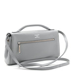 Smooth Calfskin Small Bel Air Clutch On Strap Cloud Grey