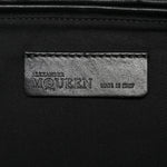 Calfskin Large Studded Padlock Zip Around Tote Black