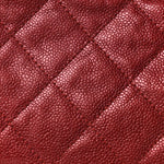 Iridescent Caviar Quilted Tall Chic Shopping Tote Red