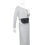 Calfskin Quilted CC Uniform Flap Belt Bag Black