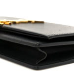 Smooth Calfskin Classic Monogram Kate Tassel Chain Wallet Black
