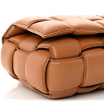 Nappa Maxi Intreccio Padded Cassette Crossbody Bag Caramel