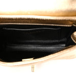 Metallic Lambskin Quilted Mini CC Crystal Logo Chain Flap Gold