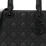 Ultra Matte Calfskin Cannage Medium Lady Dior Black
