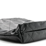 Shiny Calfskin Quilted Pearl CC Chain Mini Chanel 22 Black