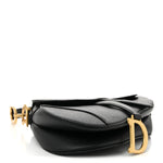 Grained Calfskin Saddle Bag Black