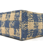 X PAULA'S IBIZA Raffia Small Font Tote Natural Light Blue