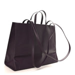 Vegan Leather Large Shopping Bag Eggplant