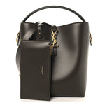 Shiny Calfskin Le 37 Bucket Bag Deep Musk