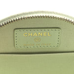 Caviar Quilted Round Handle With Care Vanity With Chain Light Green