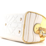 Calfskin Padded Macrocannage Medium Dior Vibe Zip Bowling Bag White Gold