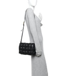 Nappa Maxi Intreccio Padded Cassette Crossbody Bag Black