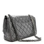 Metallic Aged Calfskin Quilted 2.55 Reissue 226 Flap Dark Silver