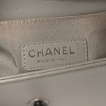 Calfskin Quilted Small Boy Flap Grey
