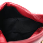 Lambskin Quilted Small Loulou Puffer Monogram Chain Satchel Red