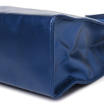 Metallic Vegan Leather Medium Shopping Bag Cobalt