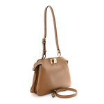 Vitello Small Soft Peekaboo Satchel Cappuccino