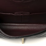 Lambskin Quilted Medium Double Flap Black