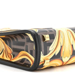 X VERSACE Vitello King Catalan Mirror Plexiglass Fendace FF Baroque Logo Mini Fendi Sunshine Shopper Tote Black Gold