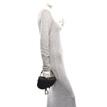 Grained Calfskin Mini Saddle Bag Black
