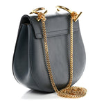 Suede Smooth Calfskin Mini Drew Shoulder Bag Cloudy Blue