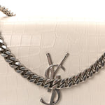 Calfskin Crocodile Embossed Medium Monogram Sunset Blanc Vintage