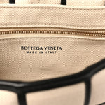 Canvas Intrecciato Padded Cassette Crossbody Bag Natural Black