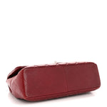 Caviar Quilted Jumbo Double Flap Dark Red
