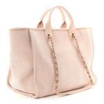 Mixed Fibers Calfskin Medium Deauville Tote Beige
