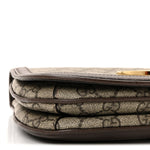 GG Supreme Monogram Textured Dollar Calfskin Web Medium Blondie Top Handle Shoulder Flap Bag Beige Ebony New Acero