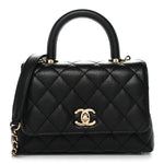 Caviar Quilted Extra Mini Coco Handle Flap Black