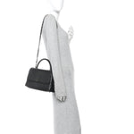 Caviar Chevron Quilted Small Coco Handle Flap So Black