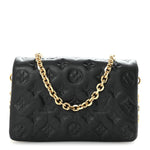 Lambskin Embossed Monogram Pochette Coussin Black