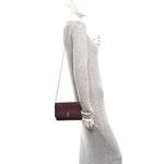 Shiny Nappa Trapuntata Dotcom Tube Wallet On Chain Bordeaux