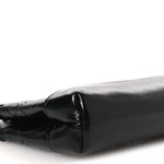 Shiny Lambskin Quilted Micro 31 Clutch With Chain Black