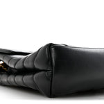 Calfskin Y Quilted Monogram Small Loulou Chain Satchel Black