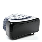 Aged Calfskin Quilted Gabrielle Backpack Navy Black