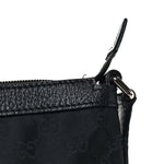 Denim Monogram Large Half Moon Hobo Black