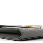 Grain De Poudre Matelasse Chevron Monogram Envelope Clutch Fog