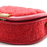 Calfskin Shearling Quilted Small Boy Messenger Bag Red