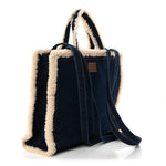 X UGG Denim Shearling Medium Shopping Bag Raw Denim