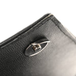 Grain De Poudre Textured Mixed Matelasse Triquilt Small Monogram Satchel Black