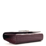 Calfskin Crocodile Embossed Monogram Kate Belt Bag Burgundy