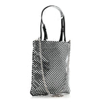 Satin Crystal Metal Triangle Logo Chain Crossbody Handbag Cristal