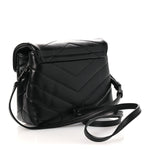 Calfskin Y Quilted Monogram Monochrome Toy Loulou Crossbody Bag Black