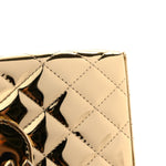 Mirror Calfskin Metallic Calfskin Quilted Nano Kelly Shopper Gold